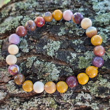 Load image into Gallery viewer, Mookaite Jasper Gemstone Bracelet - Beaded Mookaite Stretch Bracelet