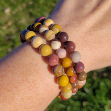 Load image into Gallery viewer, Mookaite Jasper Gemstone Bracelet - Beaded Mookaite Stretch Bracelet