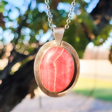 Load image into Gallery viewer, Rhodocrosite Sterling Silver Pendant Necklace