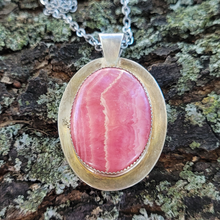 Load image into Gallery viewer, Rhodocrosite Sterling Silver Pendant Necklace