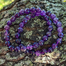 Load image into Gallery viewer, Faceted Amethyst Gemstone Bracelet - Amethyst Beaded Stretch Bracelet
