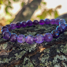 Load image into Gallery viewer, Faceted Amethyst Gemstone Bracelet - Amethyst Beaded Stretch Bracelet