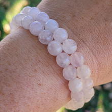 Load image into Gallery viewer, Faceted Rose Quartz Bracelet - Rose Quartz Beaded Stretch Bracelet