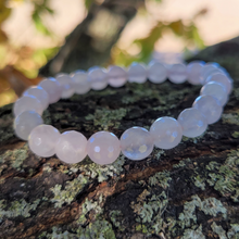 Load image into Gallery viewer, Faceted Rose Quartz Bracelet - Rose Quartz Beaded Stretch Bracelet