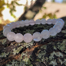 Load image into Gallery viewer, Faceted Rose Quartz Bracelet - Rose Quartz Beaded Stretch Bracelet