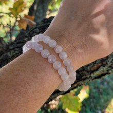Load image into Gallery viewer, Faceted Rose Quartz Bracelet - Rose Quartz Beaded Stretch Bracelet