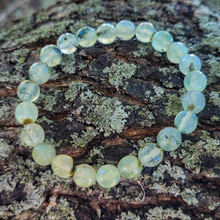 Load image into Gallery viewer, Faceted Prehnite Gemstone Bracelet - Beaded Prehnite Stretchy Bracelet