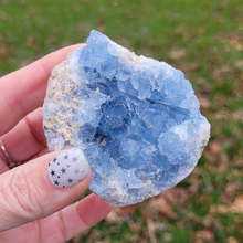 Load image into Gallery viewer, Celestite Druzy Geode Cluster - Celestite Crystal