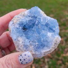 Load image into Gallery viewer, Celestite Druzy Geode Cluster - Celestite Crystal