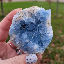 Load image into Gallery viewer, Celestite Druzy Geode Cluster - Celestite Crystal
