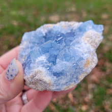 Load image into Gallery viewer, Celestite Druzy Geode Cluster - Celestite Crystal