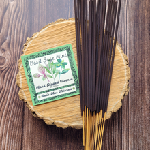 Load image into Gallery viewer, Basil sage mint hand dipped incense sticks