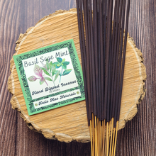 Load image into Gallery viewer, Basil sage mint hand dipped incense sticks