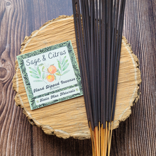Load image into Gallery viewer, Sage and citrus hand dipped incense sticks