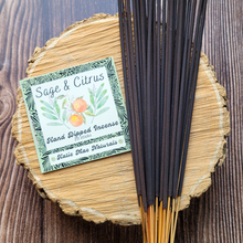 Load image into Gallery viewer, Sage and citrus hand dipped incense sticks