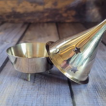 Load image into Gallery viewer, Solid Brass Charcoal Incense Burner - Cone Incense Burner