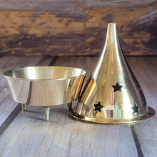 Load image into Gallery viewer, Solid Brass Charcoal Incense Burner - Cone Incense Burner