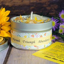 Load image into Gallery viewer, Litha soy wax candle with crystals