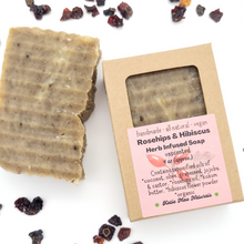 Load image into Gallery viewer, Rosehips and Hibisicus Herb Infused Soap - Unscented