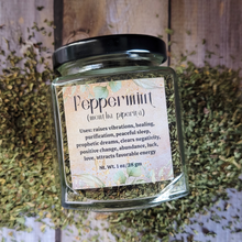 Load image into Gallery viewer, Organic Dried Peppermint Leaf Apothecary Herb Jar