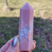 Load image into Gallery viewer, Pink Opal Point - Carved Pink Opal Gemstone Tower