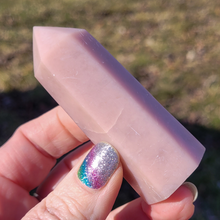 Load image into Gallery viewer, Pink Opal Point - Carved Pink Opal Gemstone Tower