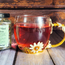 Load image into Gallery viewer, Organic Hibiscus Mint Herbal Tea - Loose Leaf Tea Blend