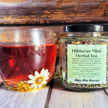 Load image into Gallery viewer, Organic Hibiscus Mint Herbal Tea - Loose Leaf Tea Blend