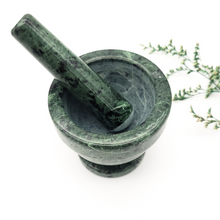 Load image into Gallery viewer, Small Green Marble Mortar and Pestle - 3.25 inch