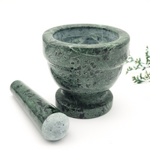 Load image into Gallery viewer, Small Green Marble Mortar and Pestle - 3.25 inch
