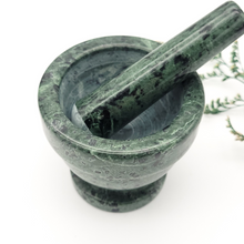 Load image into Gallery viewer, Small Green Marble Mortar and Pestle - 3.25 inch