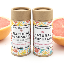 Load image into Gallery viewer, Grapefruit scented natural deodorant in biodegradable tube