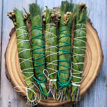 Load image into Gallery viewer, Pine needle and bay leaf smudge bundles