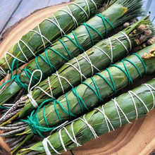 Load image into Gallery viewer, Bay leaf and pine needle smoke smudge bundles