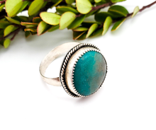 Load image into Gallery viewer, Genuine Turquoise and Sterling Silver Ring - Size 11