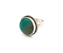 Load image into Gallery viewer, Genuine Turquoise and Sterling Silver Ring - Size 11