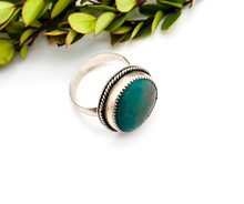 Load image into Gallery viewer, Genuine Turquoise and Sterling Silver Ring - Size 11