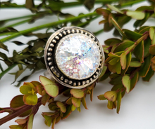 Load image into Gallery viewer, Size 10 Swarovski Crystal sterling silver ring
