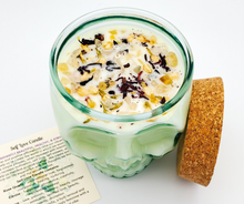Load image into Gallery viewer, Self Love Intention Candle (Jasmine Vanilla) - 12 oz Skull Jar