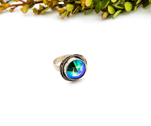 Load image into Gallery viewer, Swarovski Crystal sterling silver ring, size 7.5