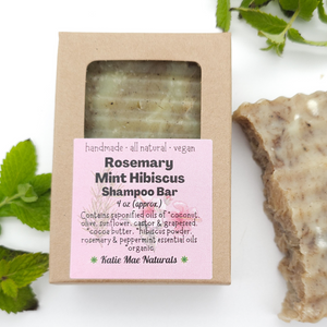 Rosemary Mint Hibiscus Vegan Shampoo Bar