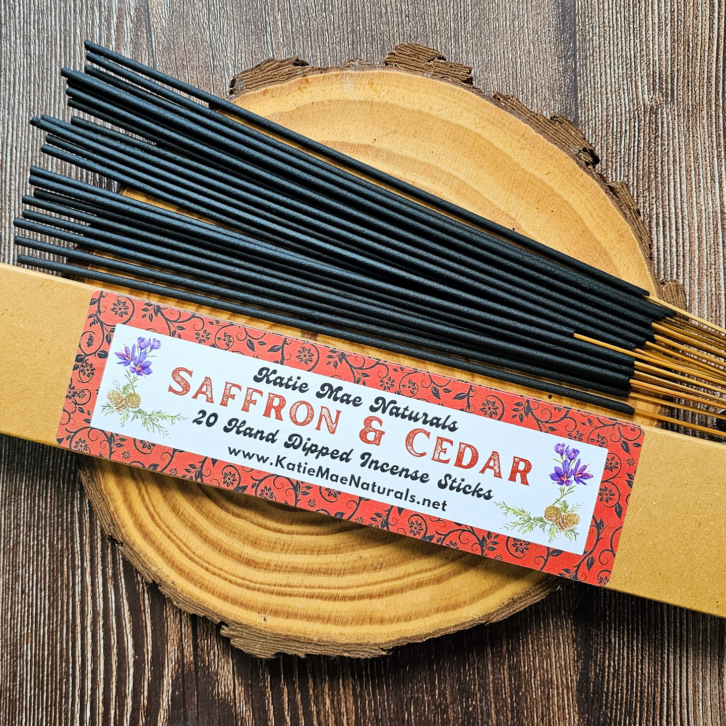 Saffron and Cedar Hand Dipped Incense Sticks