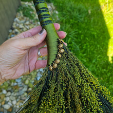 Load image into Gallery viewer, Sweet Annie Broom - Turkey Wing Style with Gold Bells
