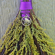 Load image into Gallery viewer, Sweet Annie Broom - Hawktail Broom with Crow Charm
