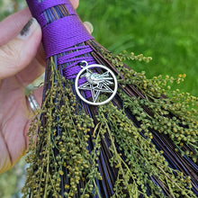 Load image into Gallery viewer, Sweet Annie Broom - Hawktail Broom with Crow Charm
