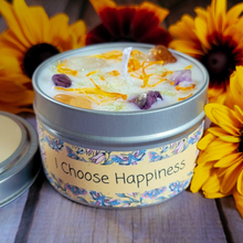 Load image into Gallery viewer, Happiness Intention Candle – Crystal Candle for Joy, Positivity &amp; Uplifting Energy
