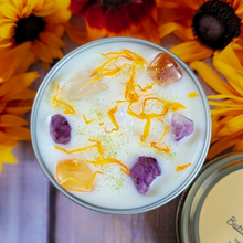 Load image into Gallery viewer, Happiness Intention Candle – Crystal Candle for Joy, Positivity &amp; Uplifting Energy
