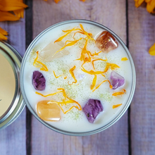 Load image into Gallery viewer, Happiness Intention Candle – Crystal Candle for Joy, Positivity &amp; Uplifting Energy
