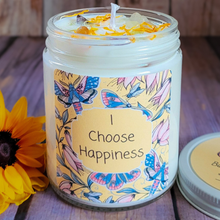Load image into Gallery viewer, Happiness Intention Candle – Crystal Candle for Joy, Positivity &amp; Uplifting Energy
