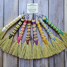Load image into Gallery viewer, Several small handmade pocket brooms in various colors 
